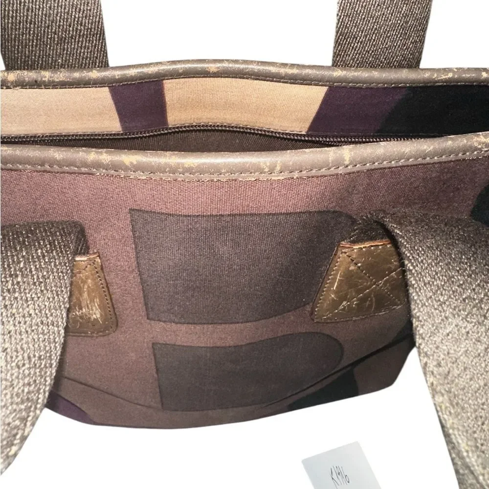 Bally Brown and Purple Tote Bag.